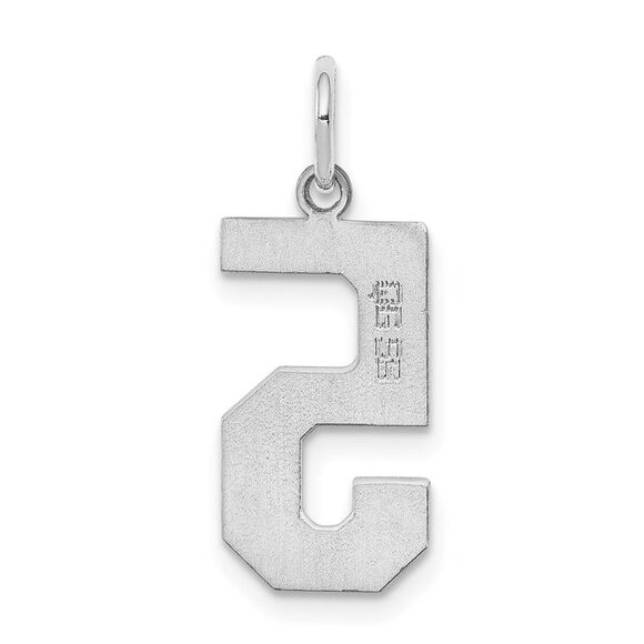Sterling Silver, Athletic Collection Medium Polished Number 5 Pendant - Picture 3 of 5